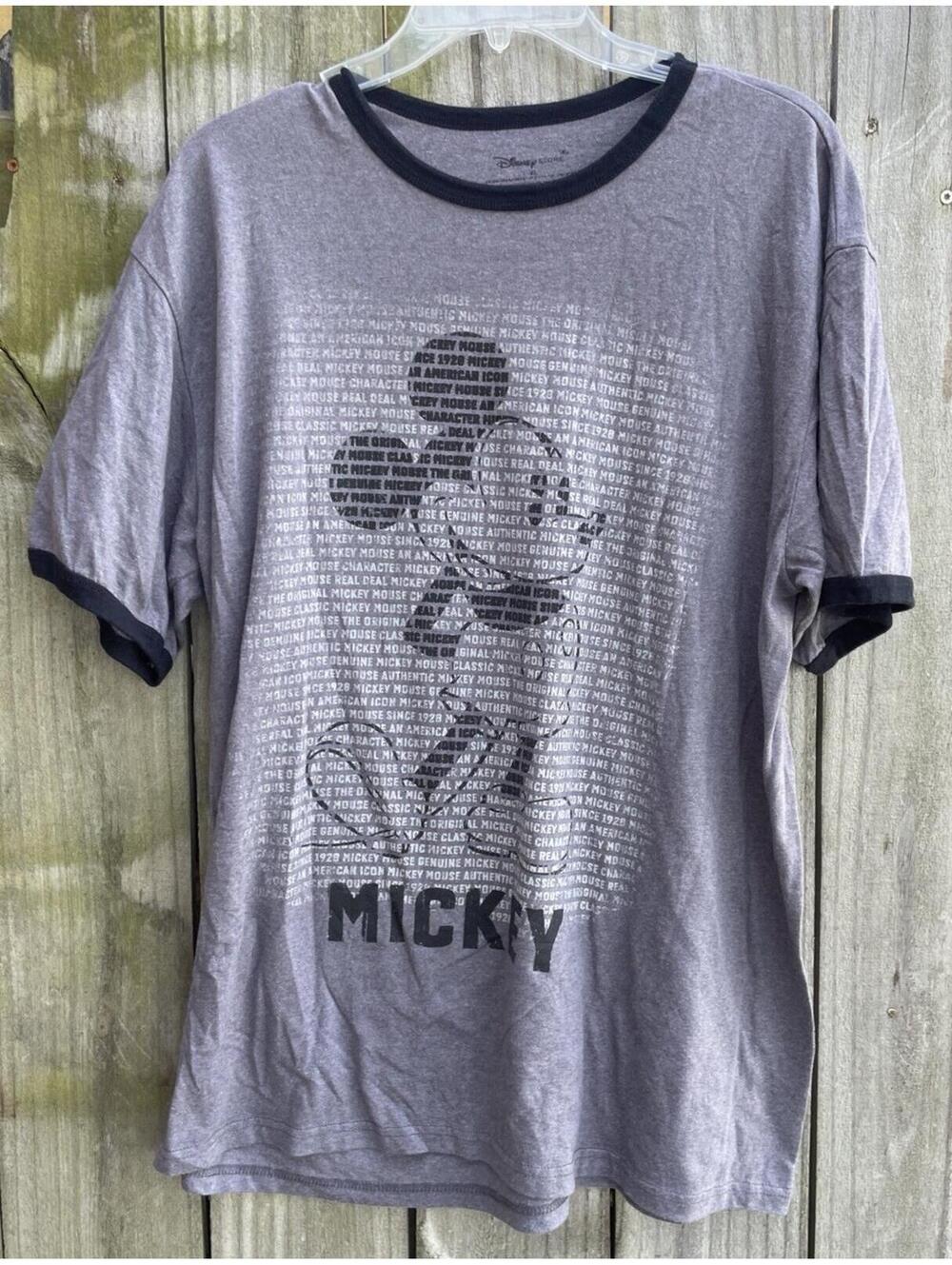 Disney Store Xl Unisex Black Grey White Mickey Mouse Shirt